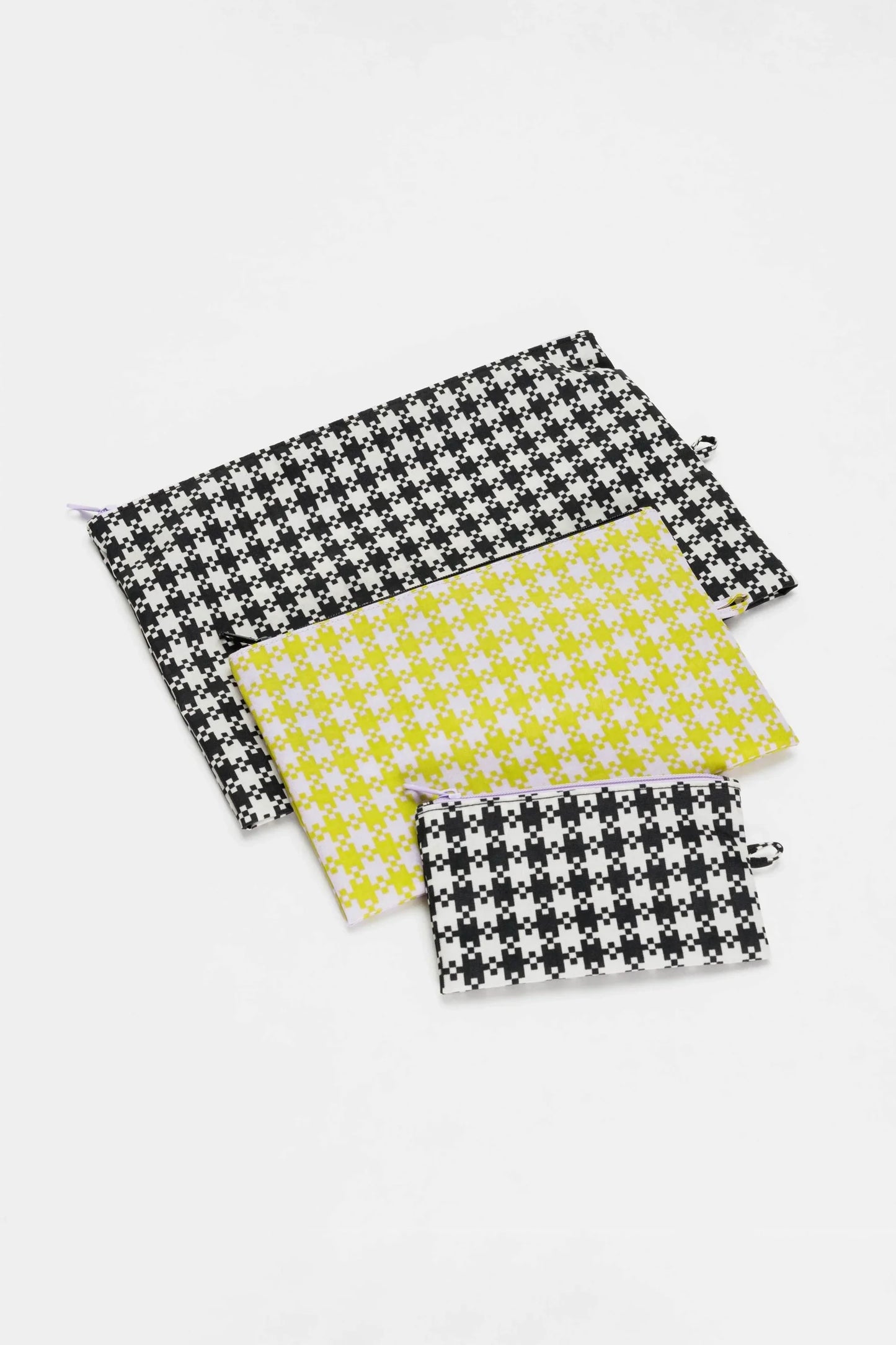 BAGGU Go Pouch Set - Black Pistachio Pixel Gingham