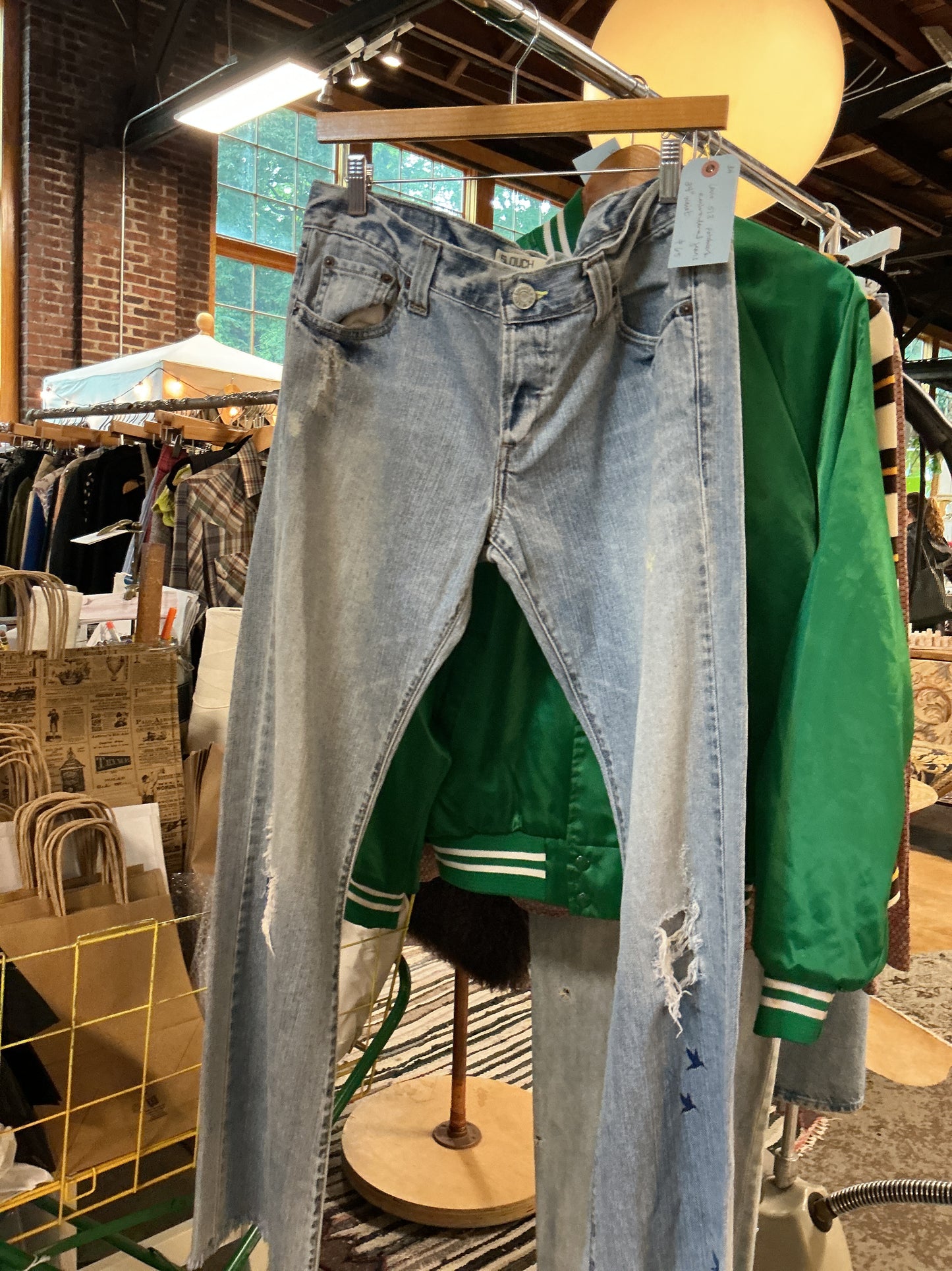 BH Levis 513 Patchwork Embroidered vtg Levis 34" waist