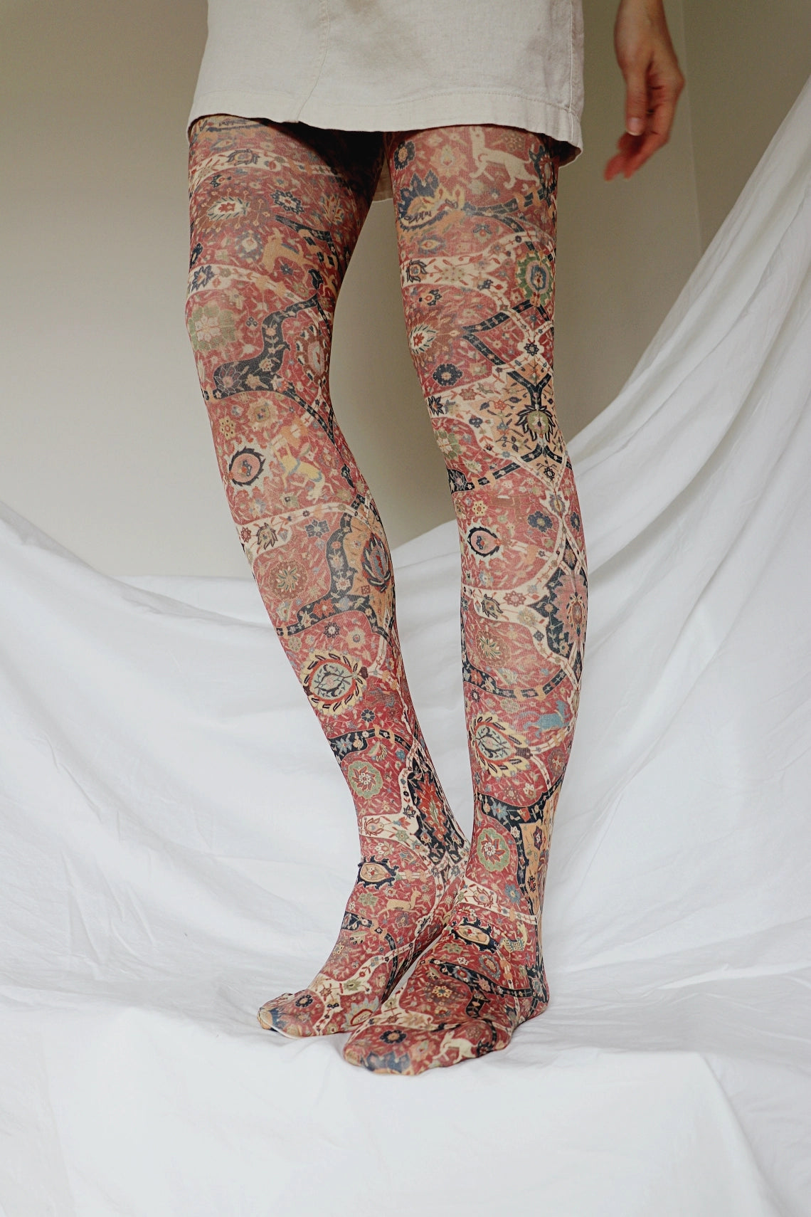 'Ethnic' Printed Nylon Tights