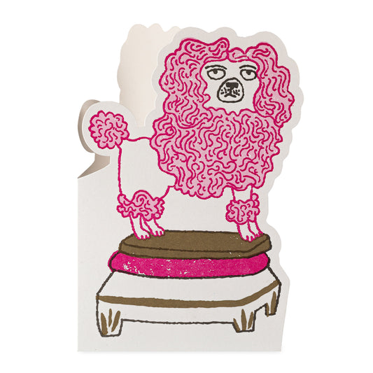 Poodle Cutout Greeting Card