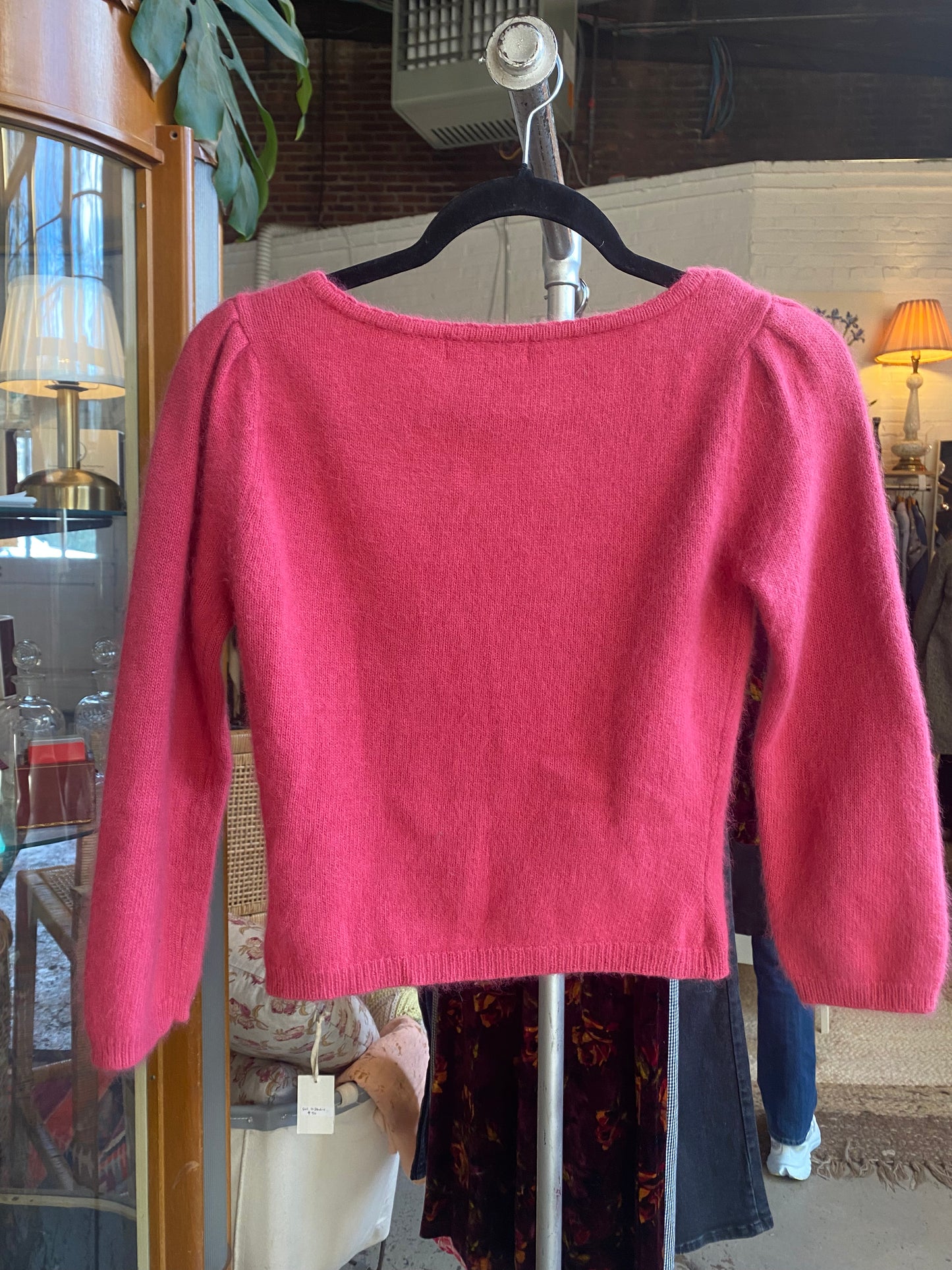 Betsey Johnson Pink Angora Cardigan