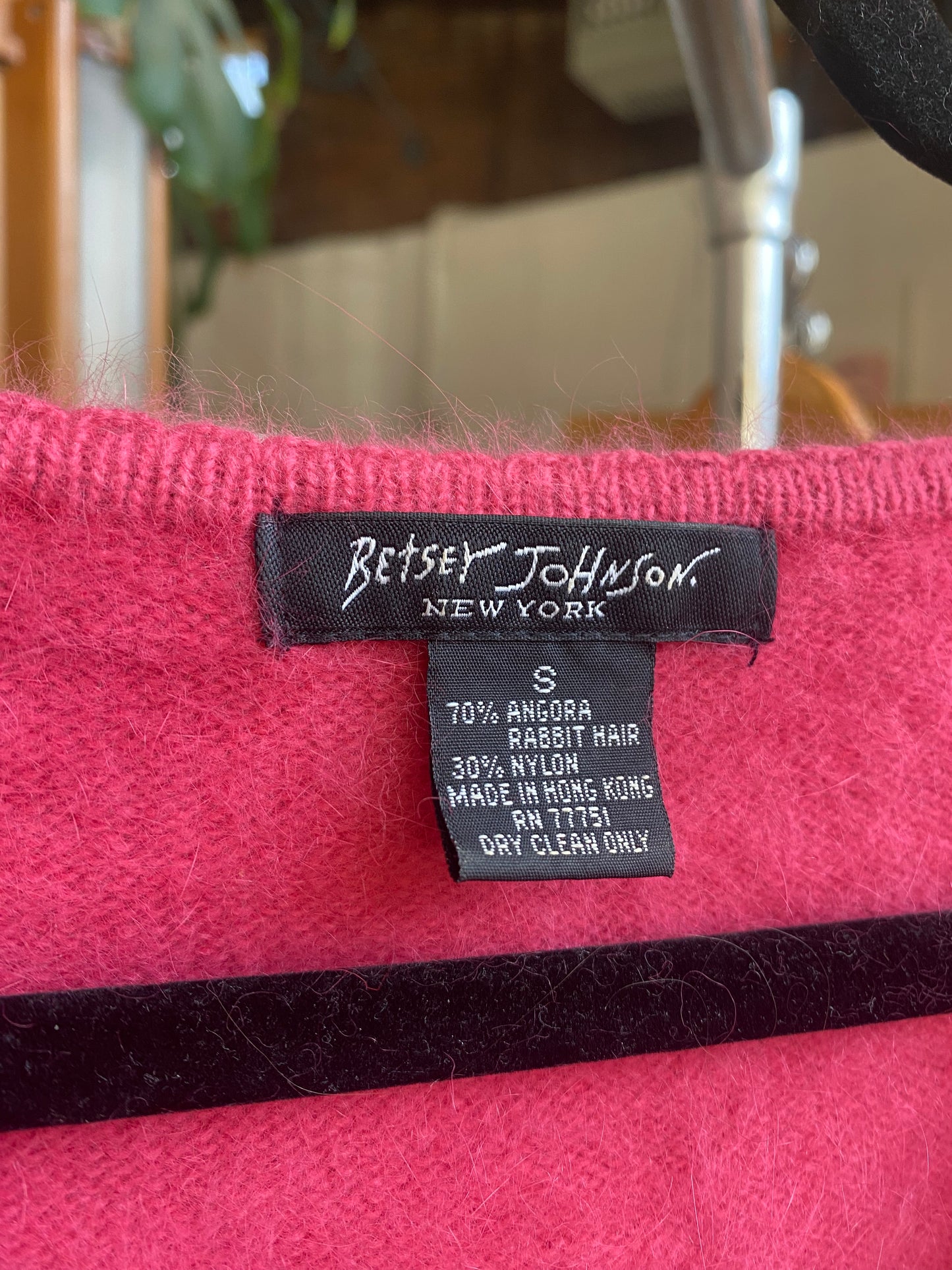 Betsey Johnson Pink Angora Cardigan