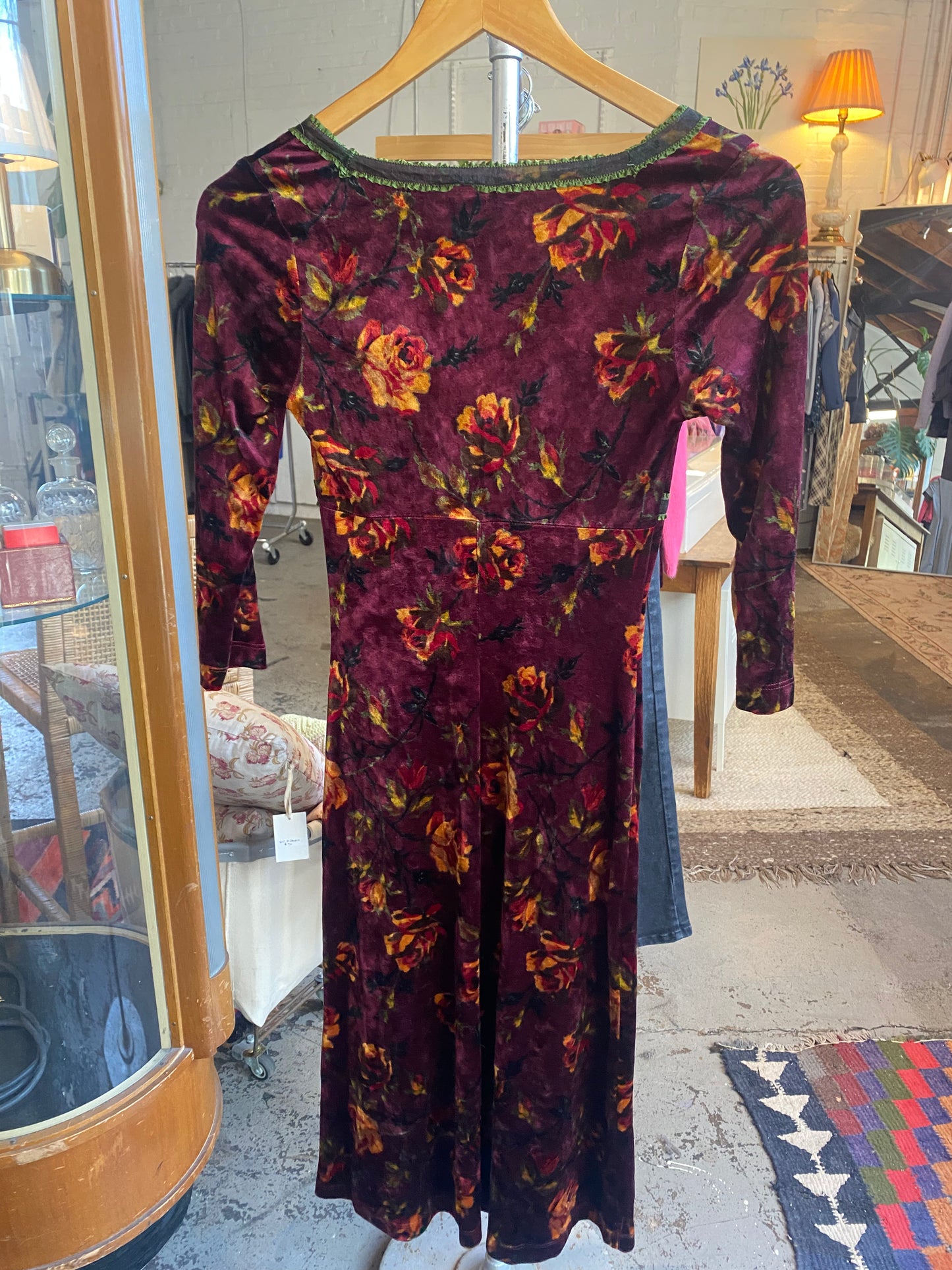Betsey Johnson Velvet Floral Babydoll Dress