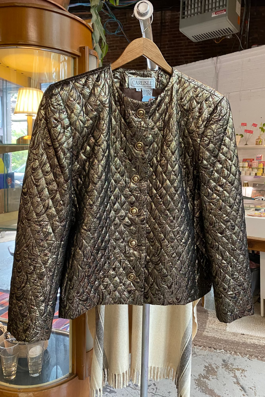 Quilted Carlisle Jacket - Gold Lamé