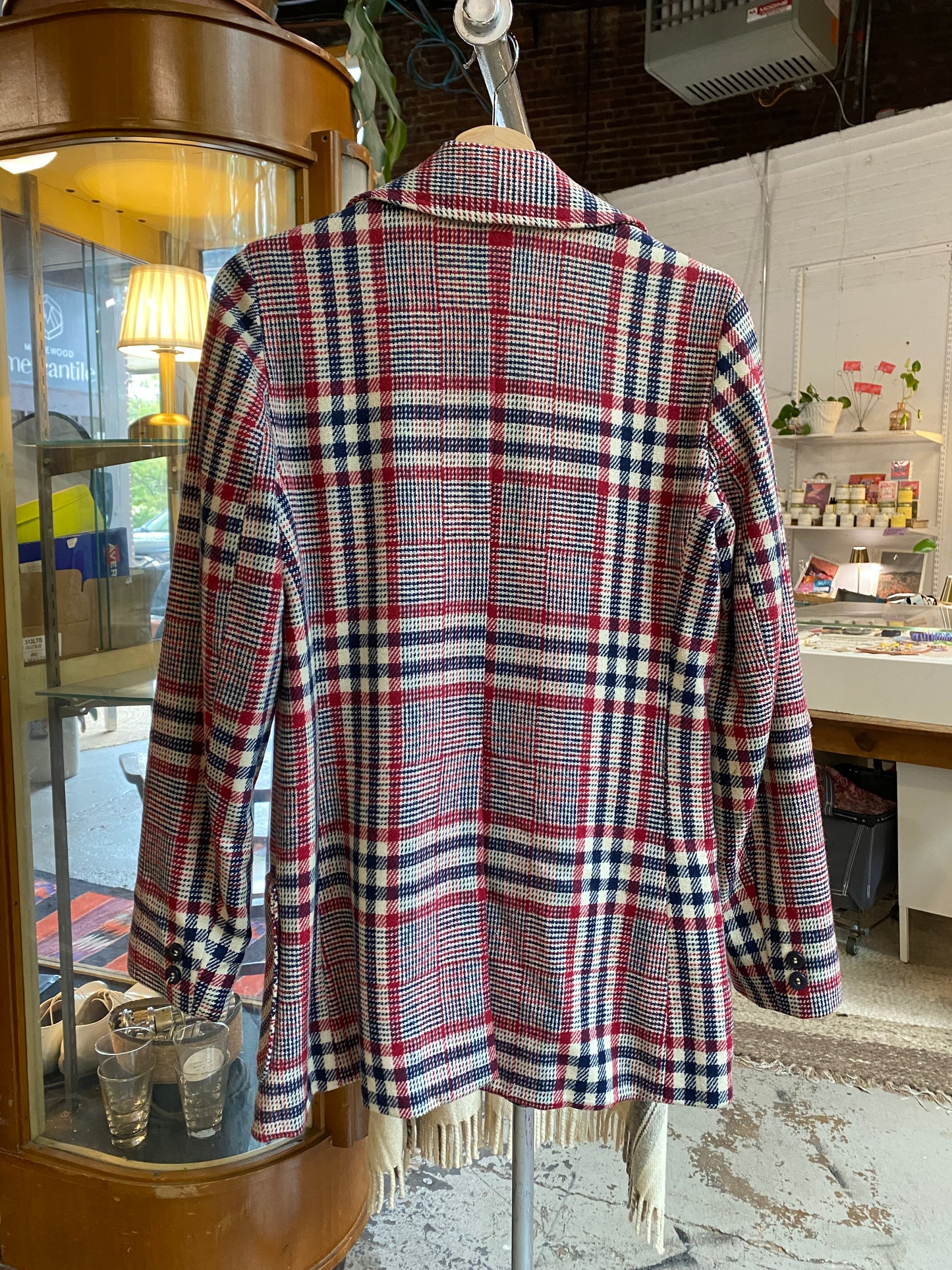 Wool Plaid 70's Blazer Jacket