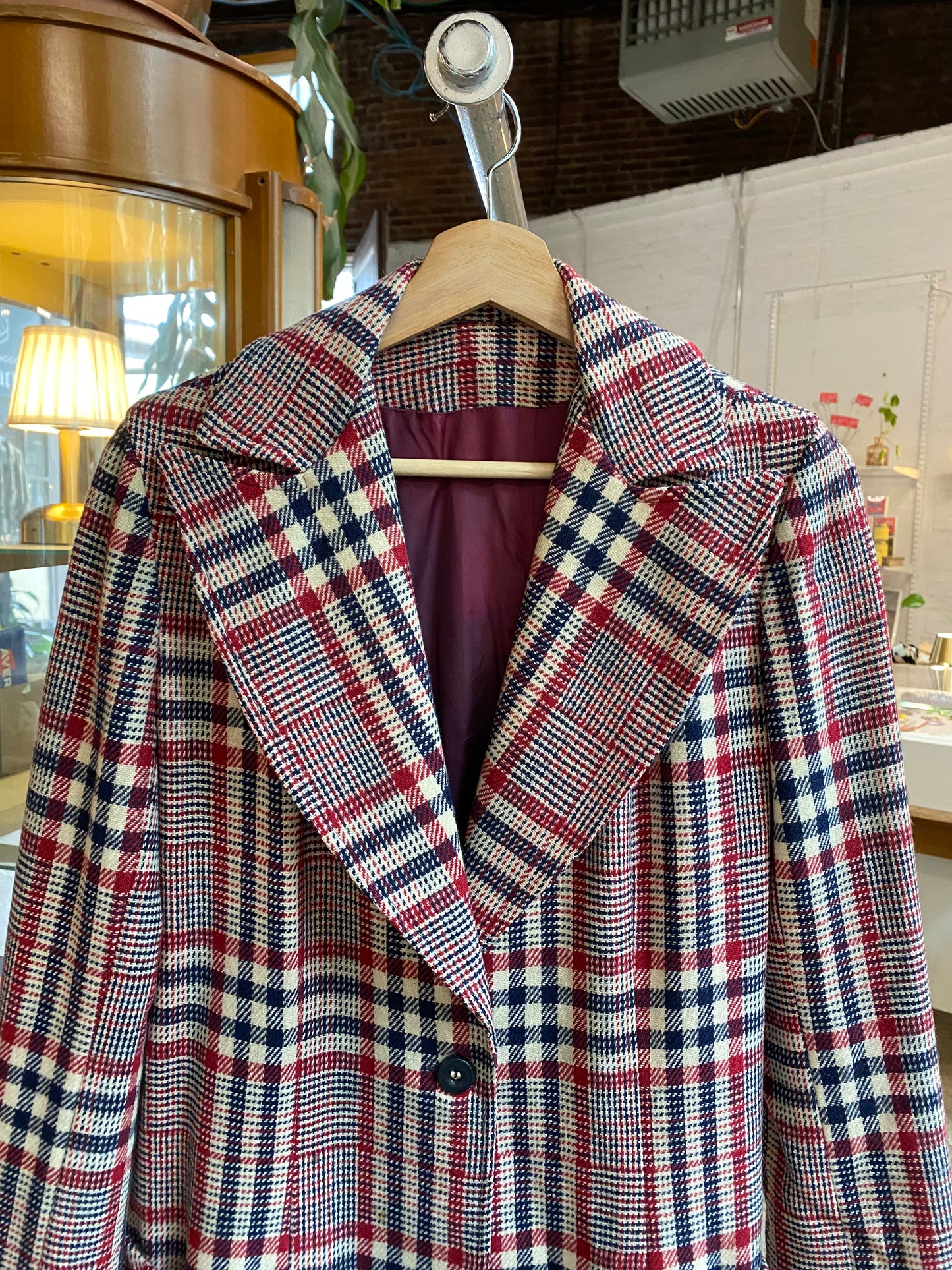 Wool Plaid 70's Blazer Jacket