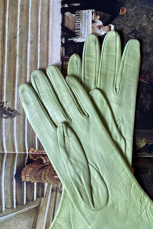 Celery Green Leather Gloves