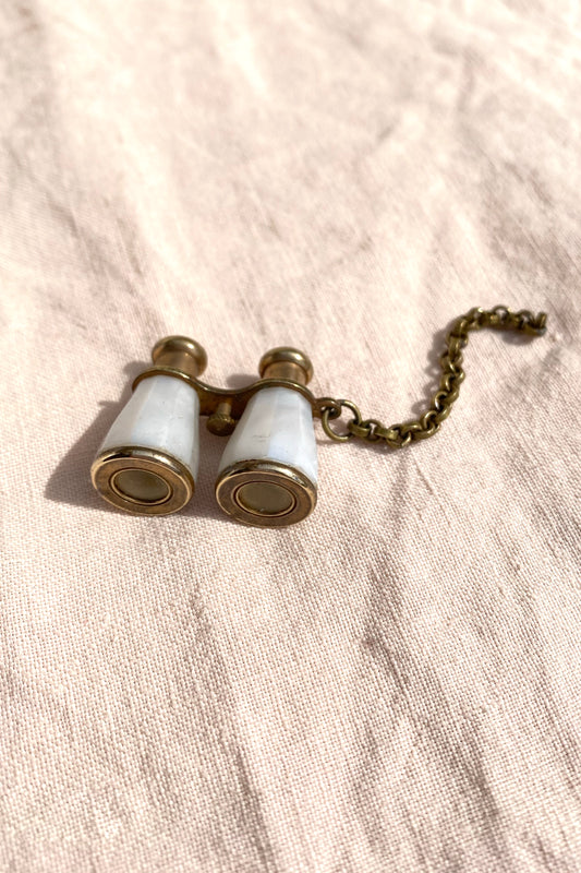 Brass and Mother of Pearl binocular Stanhope Charm