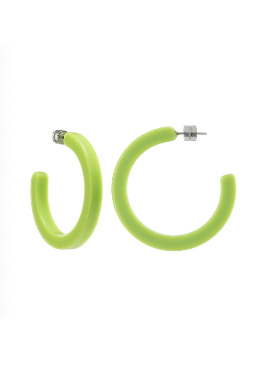 MACHETE Midi Hoops in Neon Green