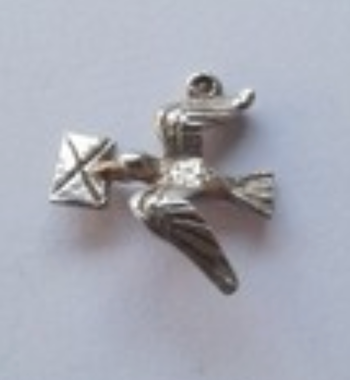 sterling bird with love note