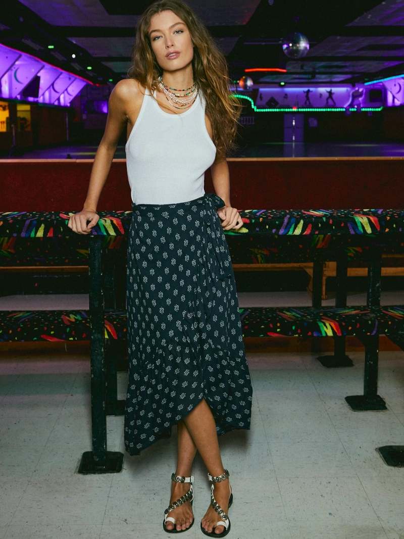 XIRENA Ava Skirt in Black Drops