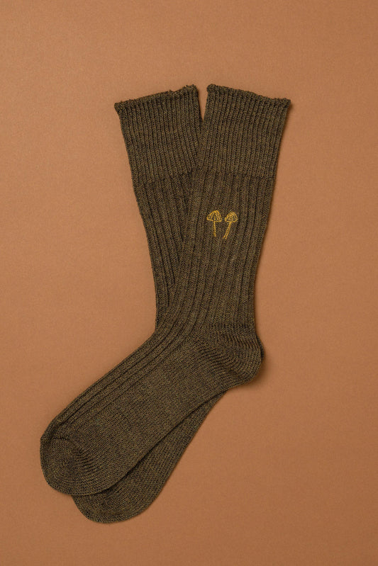 HANSEL FROM BASEL Men's Miuccia Ribbed Linen Crew