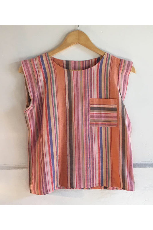 vintage cotton stripe skirt and top set