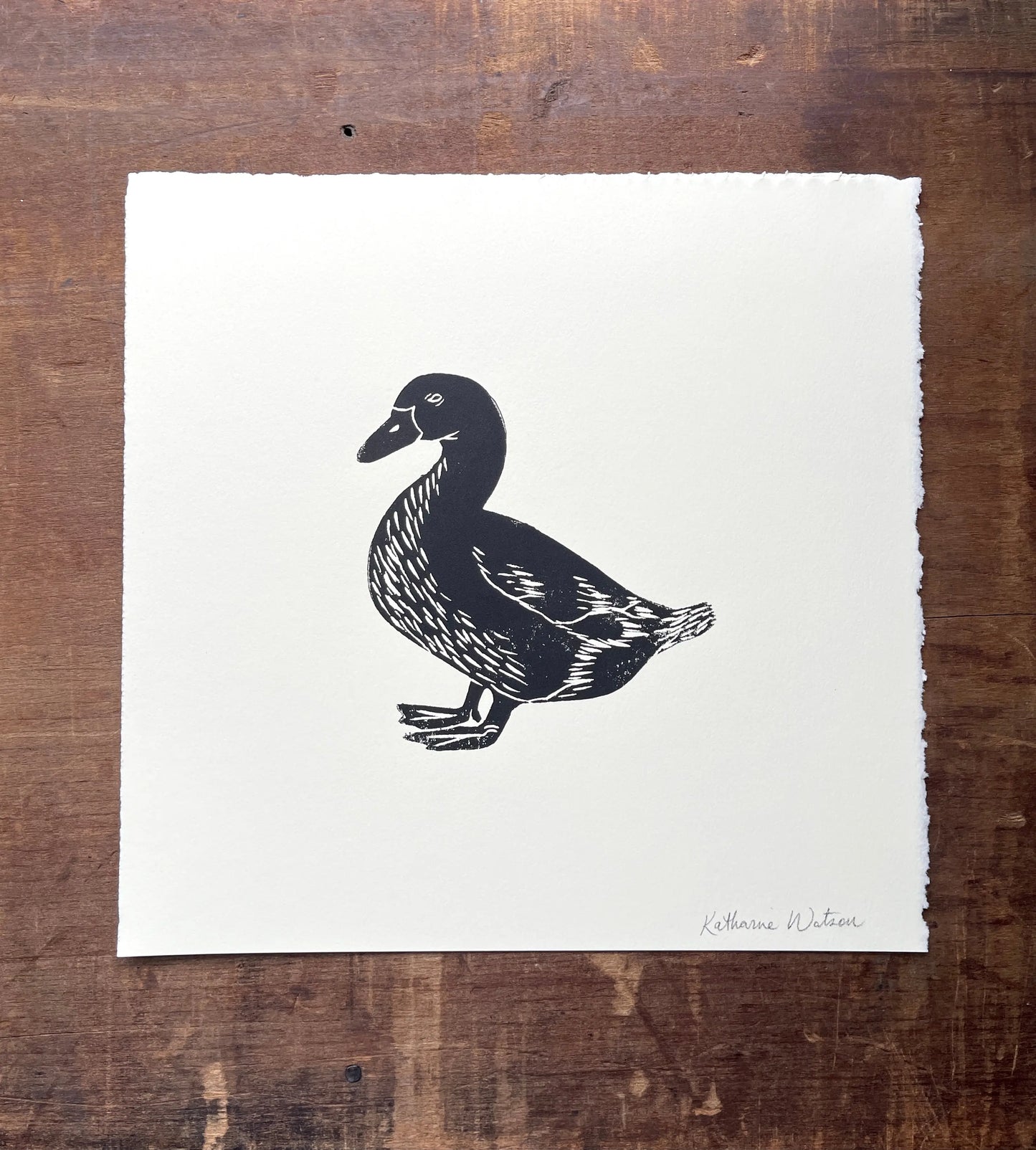KATHARINE WATSON Hand Blocked Printed Duck Art Print