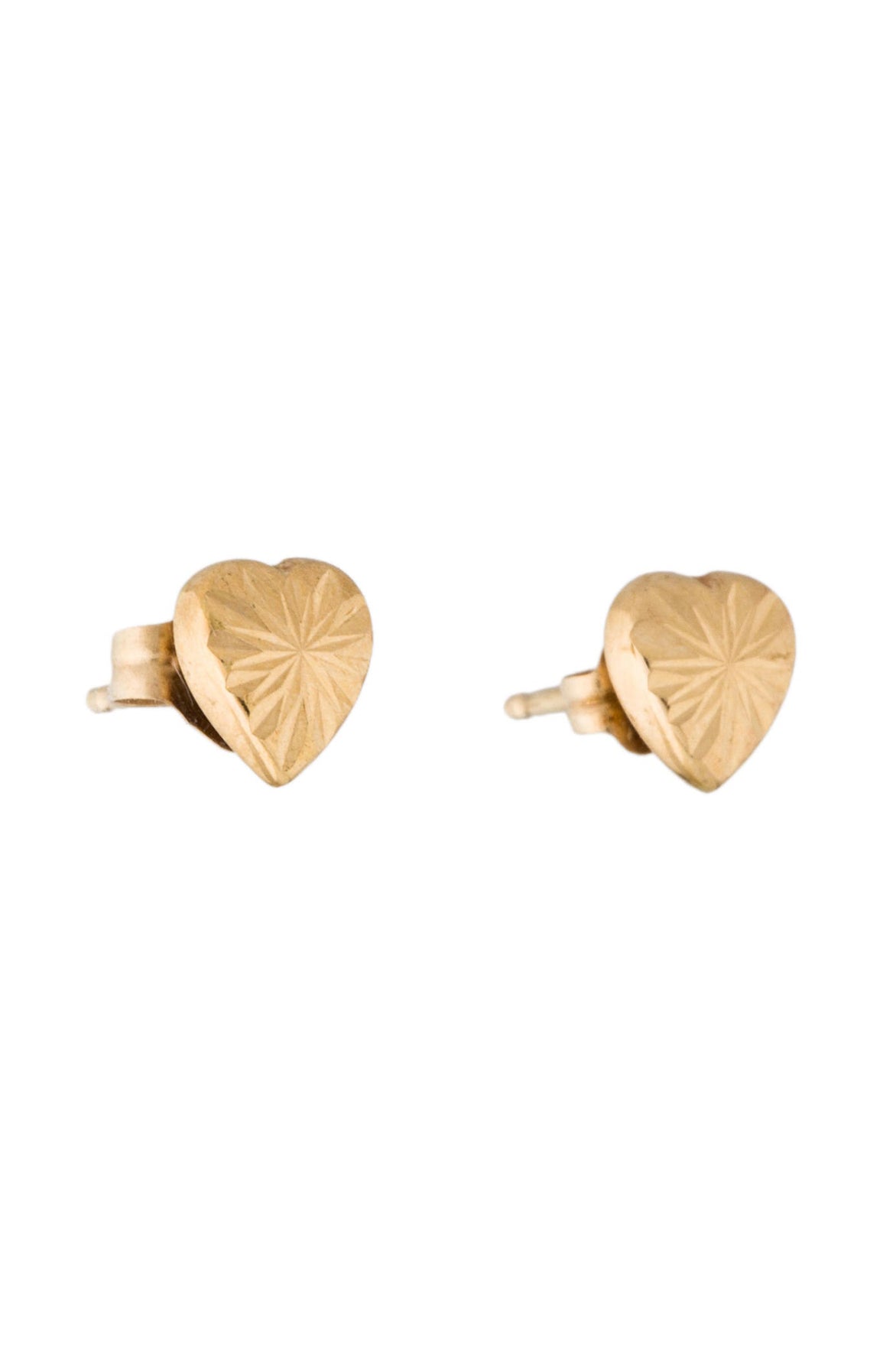 Vintage 14k Heart Studs