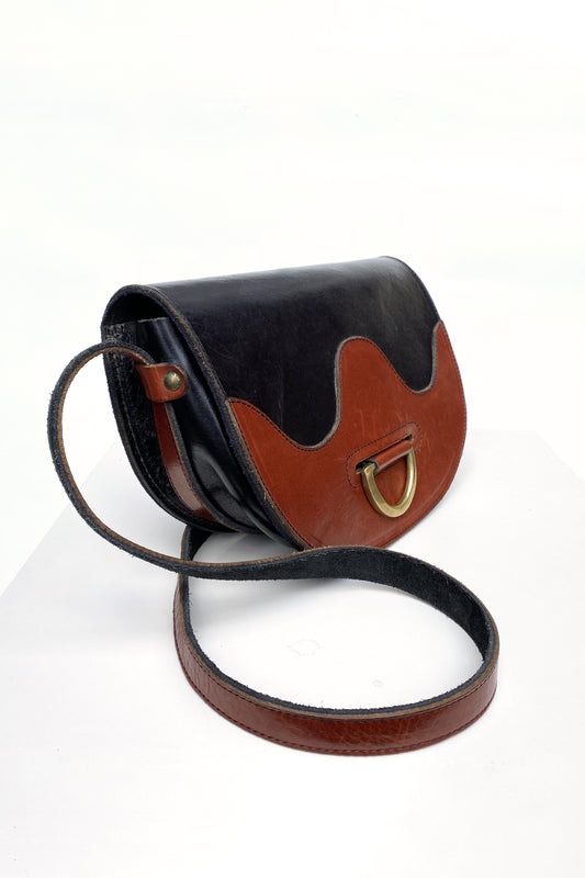 Vintage Leather D Ring Satchel Bag