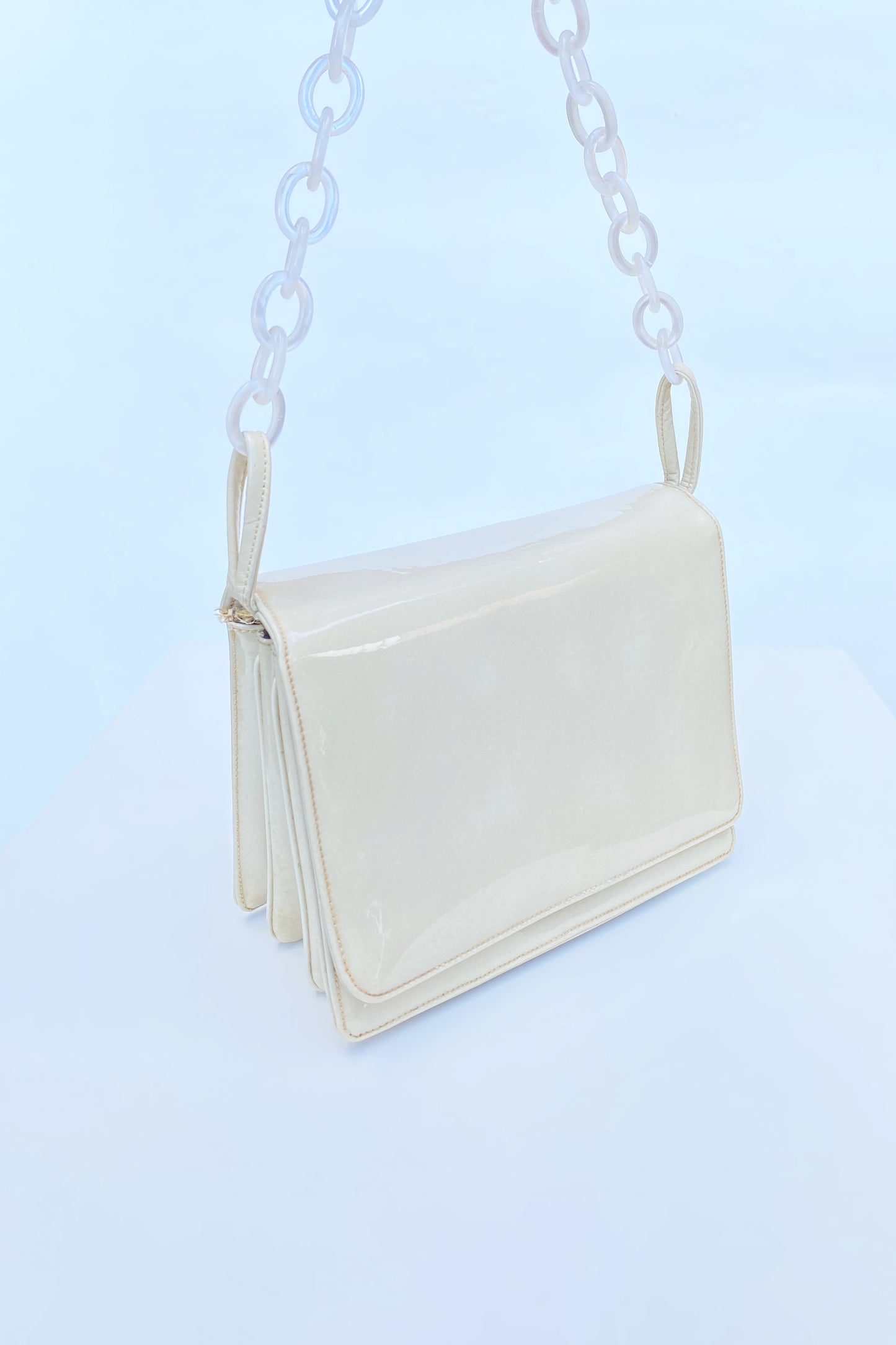 Vintage Patent Almond Handbag