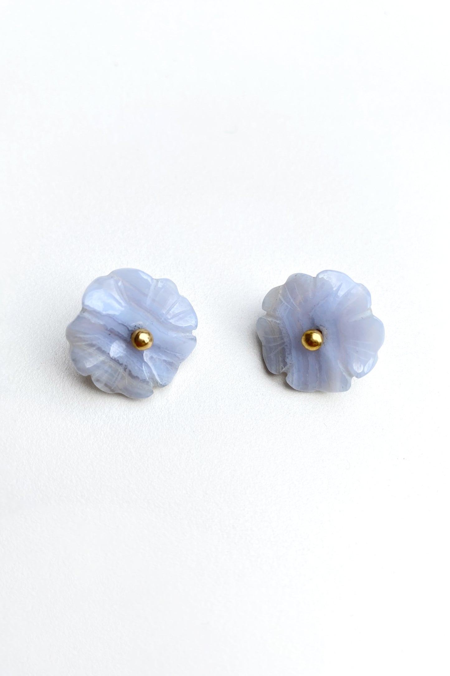 Vintage Carved Floral Post Earrings