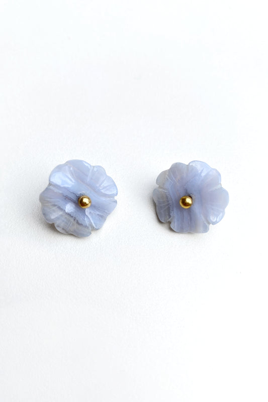 Vintage Carved Floral Post Earrings