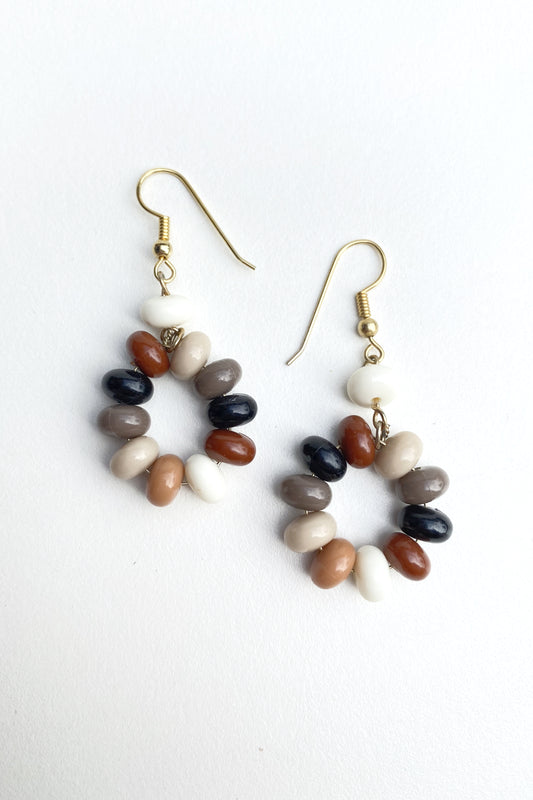 Vintage Brown Beaded Earrings