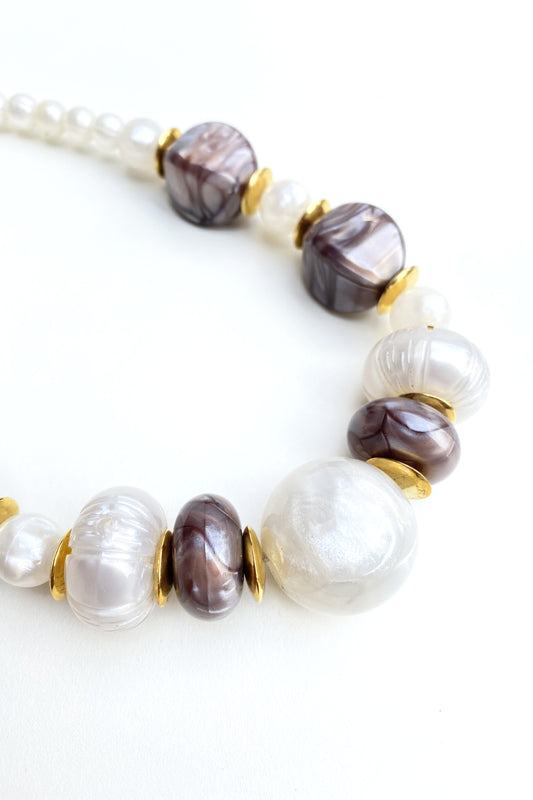 Vintage Faux Pearl Statement Necklace