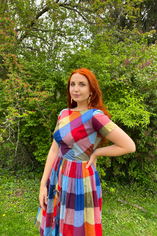 Vintage Patchwork Plaid 50's Dress