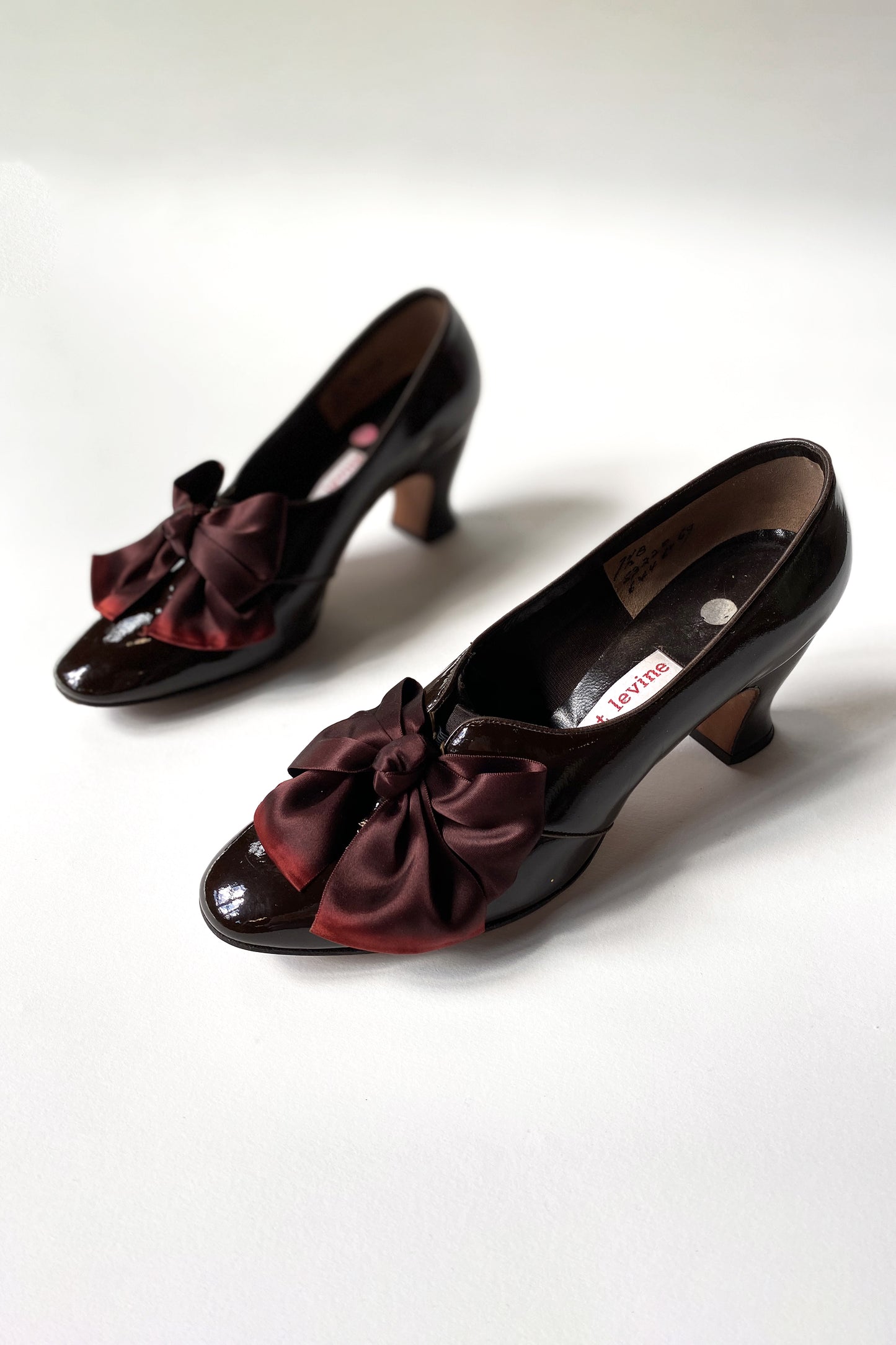 Handmade oxblood kitten heels Size 7.5