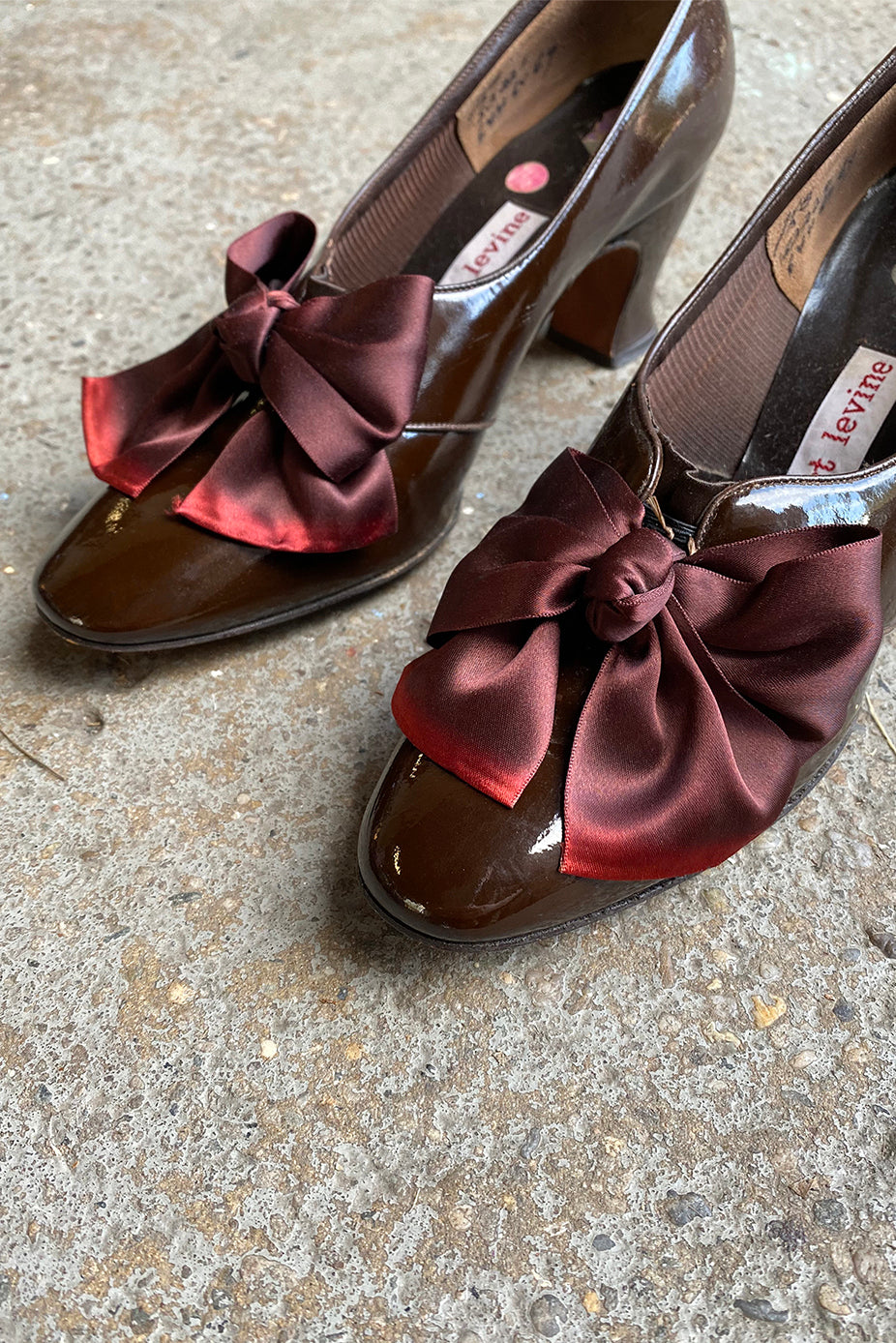 Handmade oxblood kitten heels Size 7.5