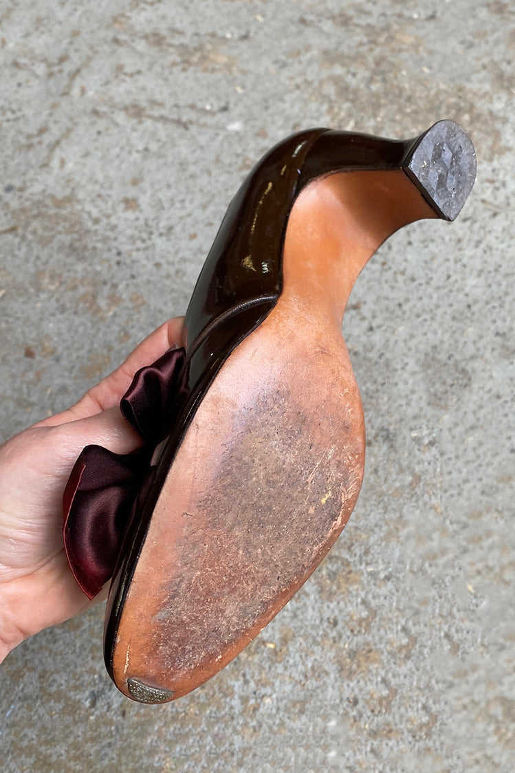 Handmade oxblood kitten heels Size 7.5