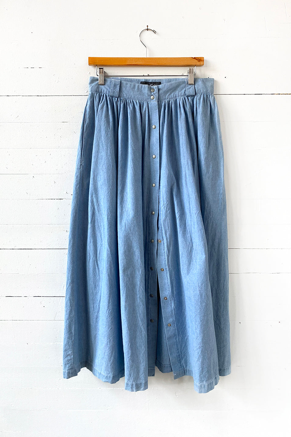 Perry Ellis chambray midi skirt