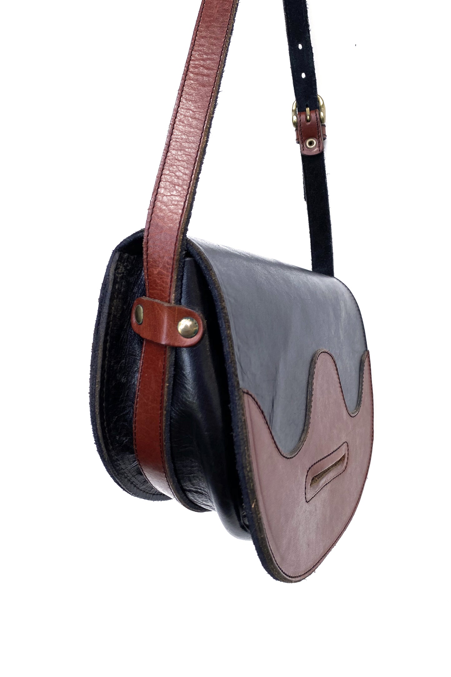 Vintage Leather D Ring Satchel Bag