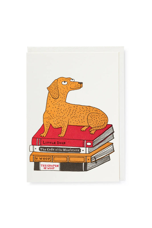 Bookshop Dog Greeting Card