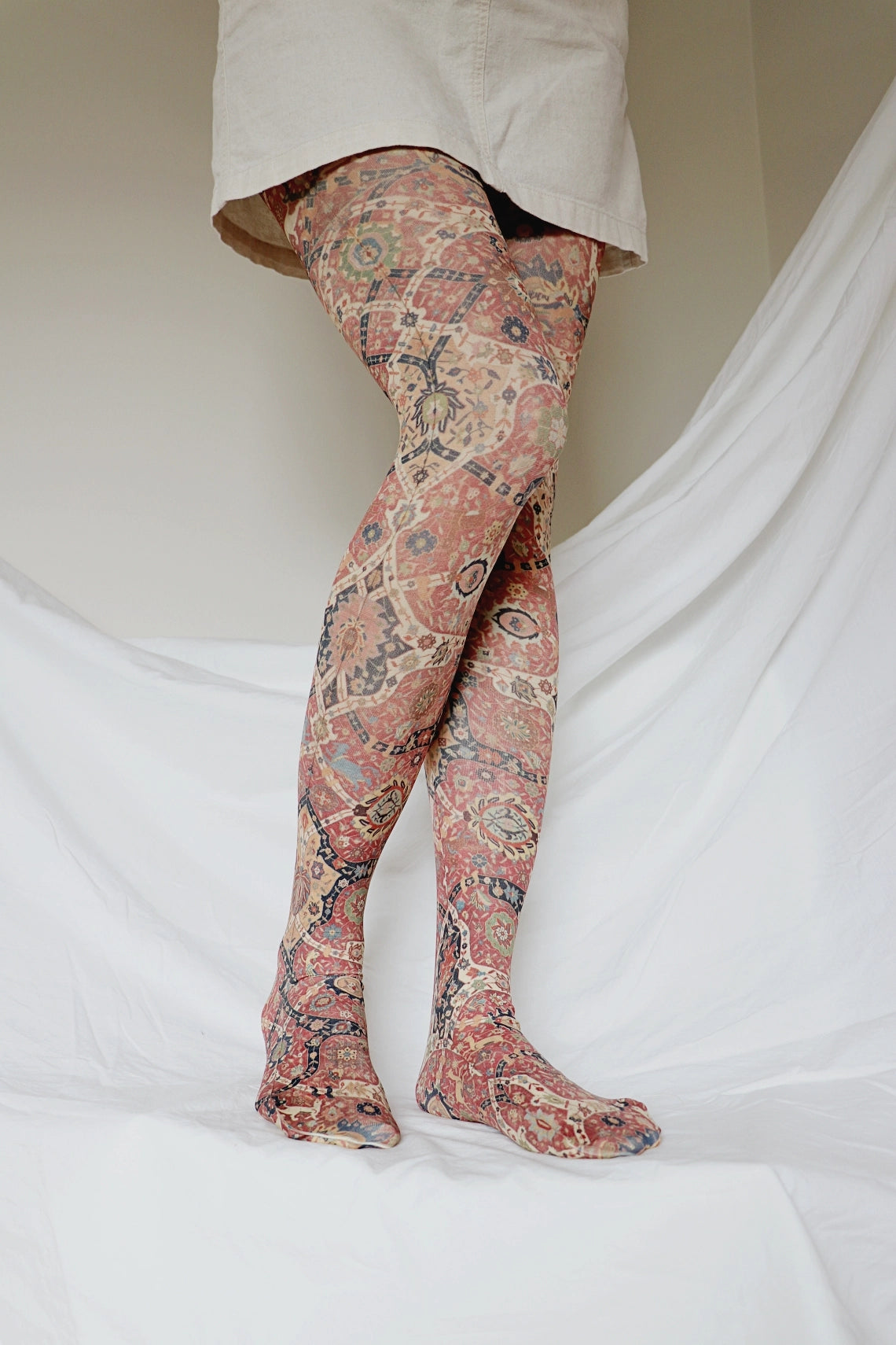 'Ethnic' Printed Nylon Tights