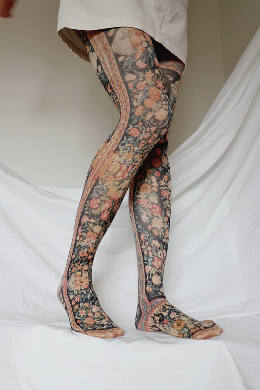 'Savonnerie' Printed Nylon Tights