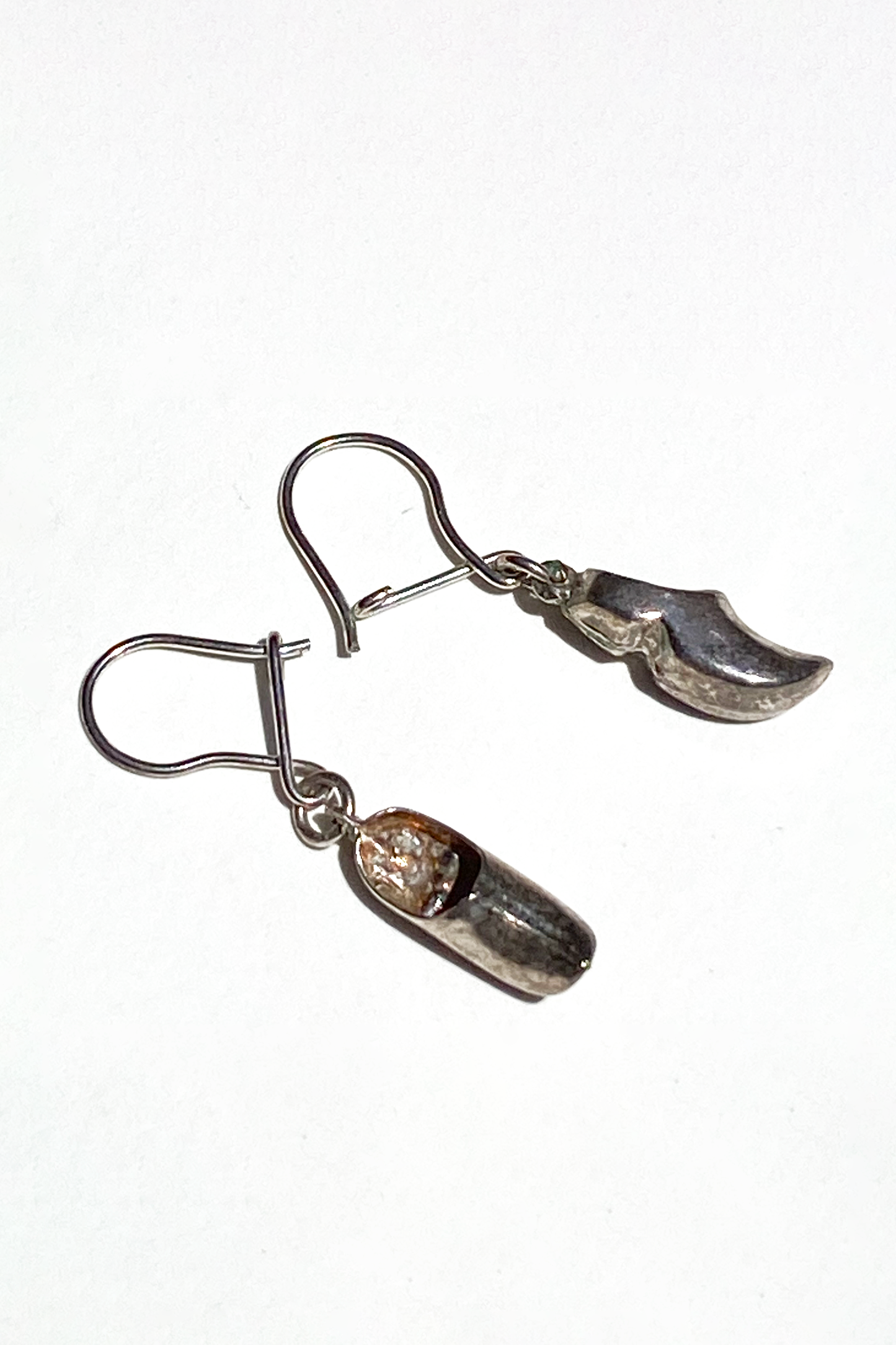 Vintage Sterling Silver Clog Earrings