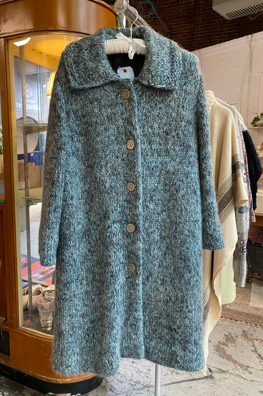 handknit cardigan coat other pearl buttons