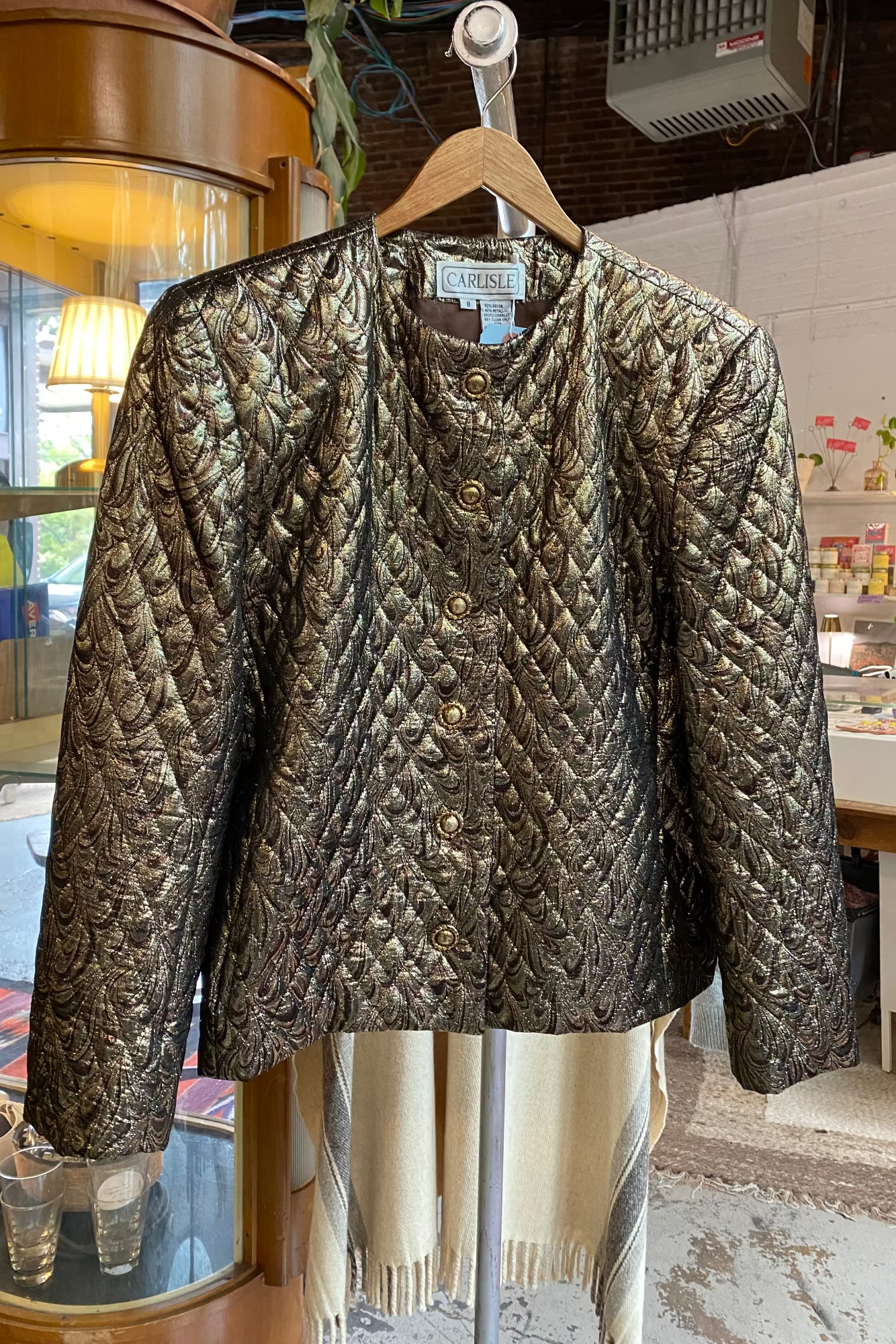 Quilted Carlisle Jacket - Gold Lamé