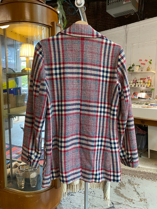 Wool Plaid 70's Blazer Jacket