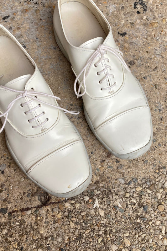 Prada Vibram Leather Lace Up Shoes, 37.5