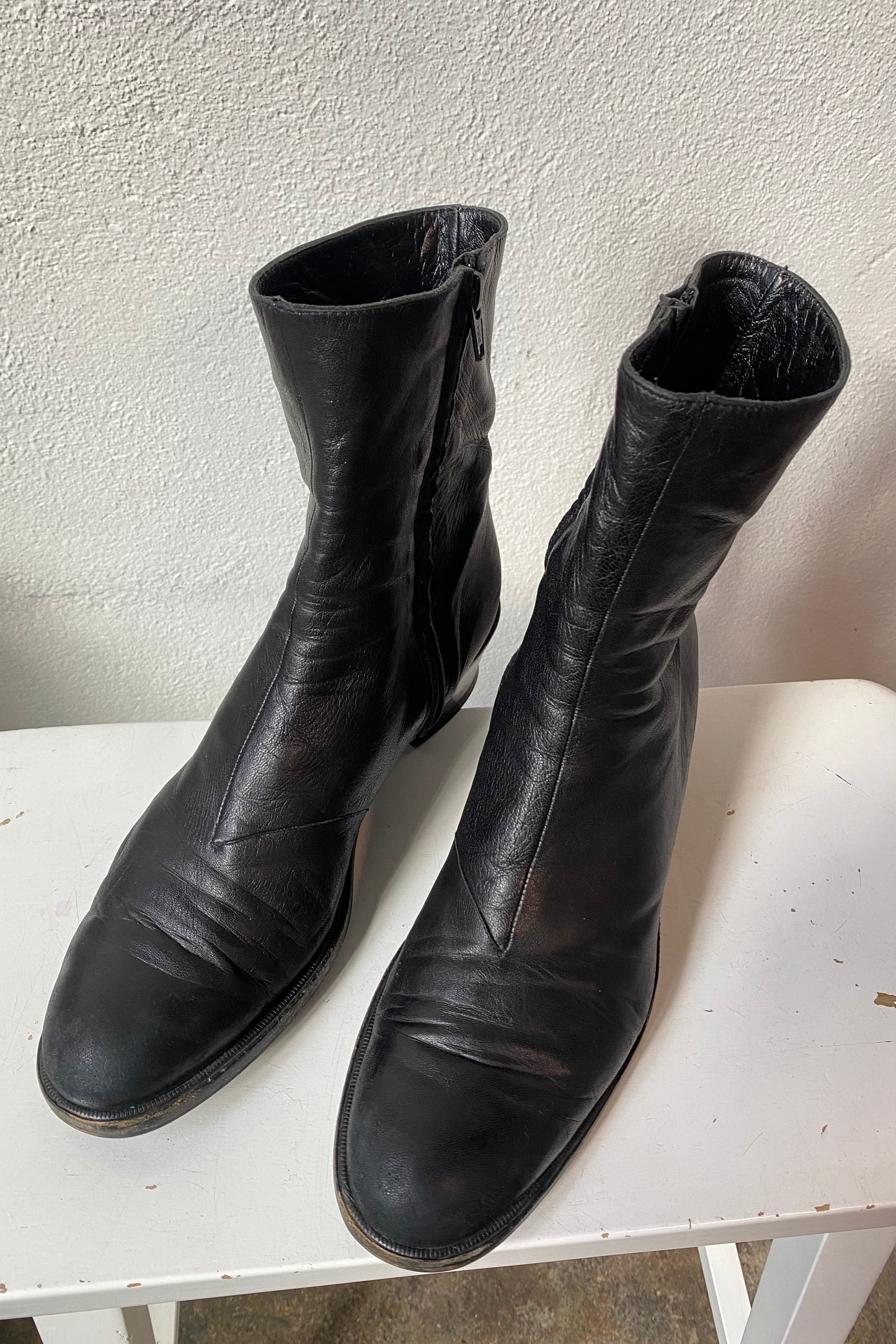 Black Leather Boots, 10.5