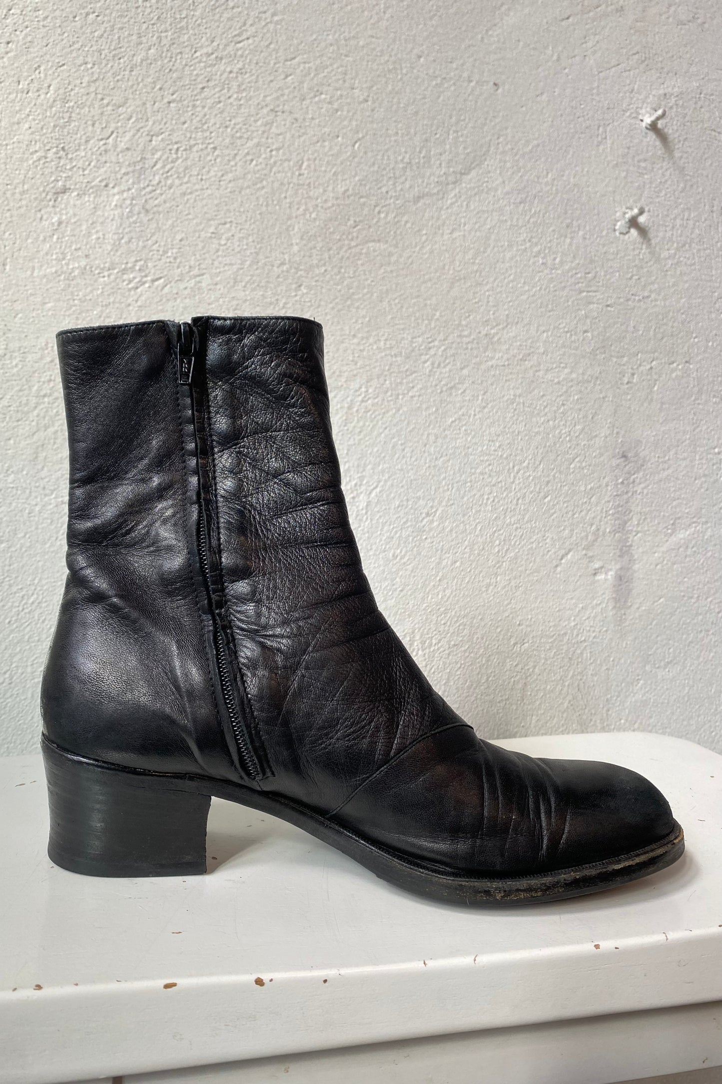 Black Leather Boots, 10.5