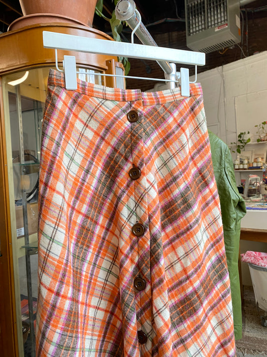 Beverly Paige Plaid Long Skirt