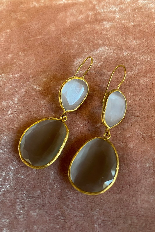 West Village Tribe 18k Plate Earrings in Mist