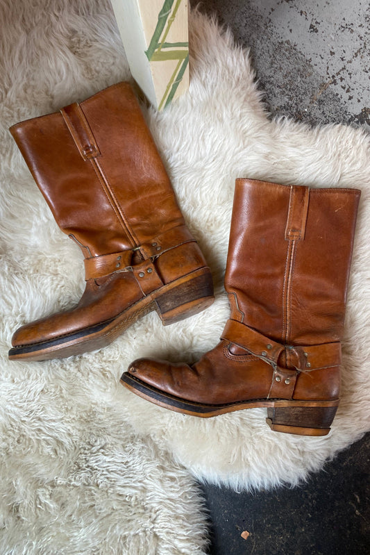 Distressed Harness Boots