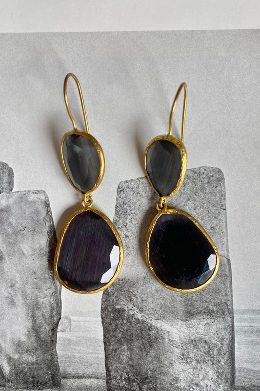 West Village Tribe 18k Plate Earrings in Smoke