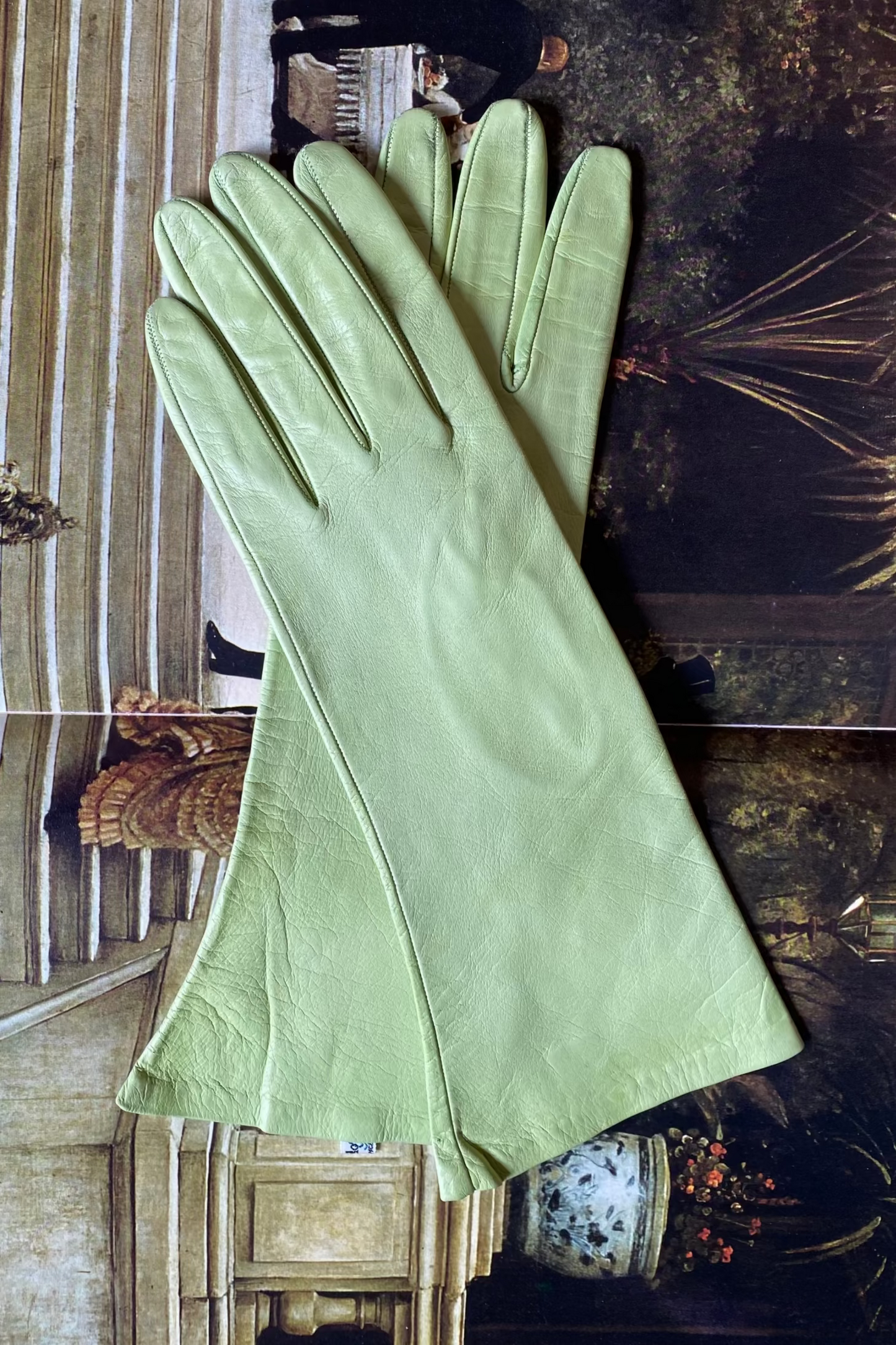 Celery Green Leather Gloves