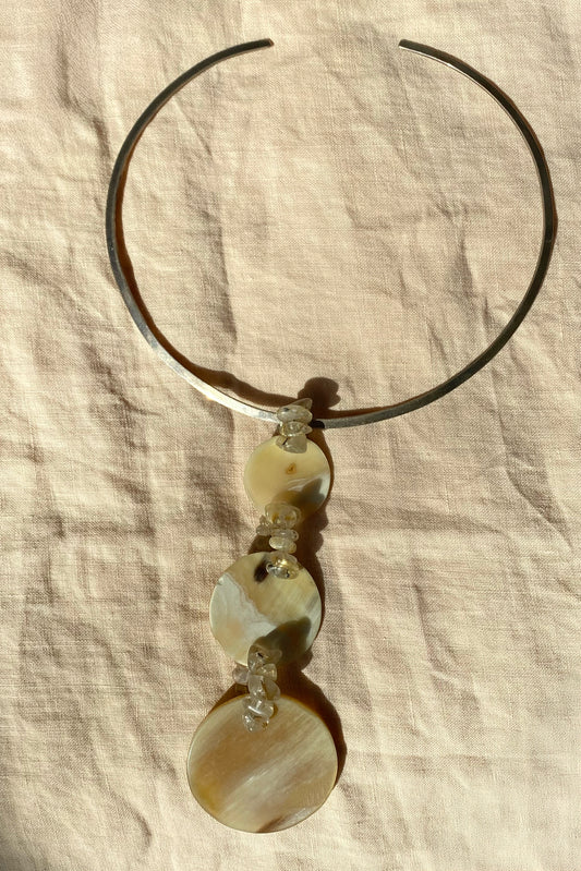 Sterling Silver and Capiz Shell Necklace