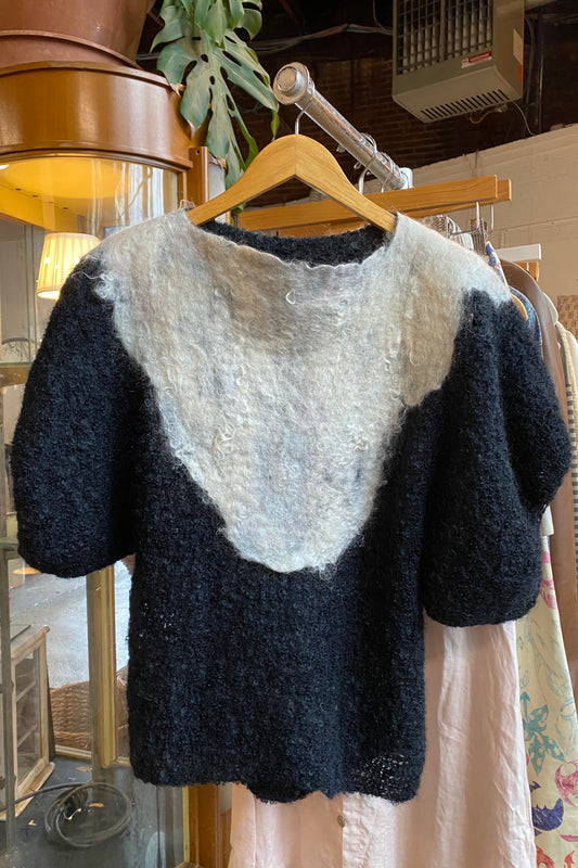 Hand knit mohair blend sweater