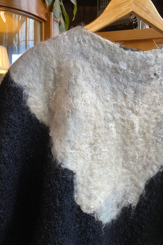 Hand knit mohair blend sweater