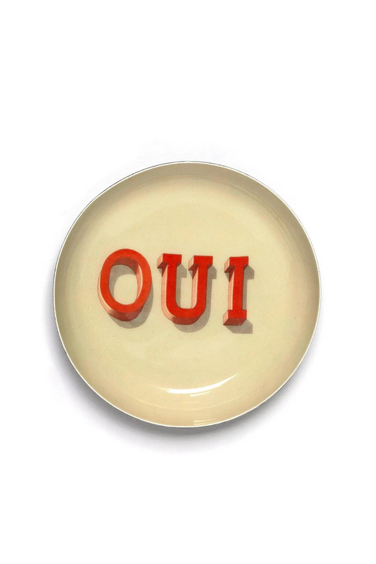 Round Enamel Tray - Oui